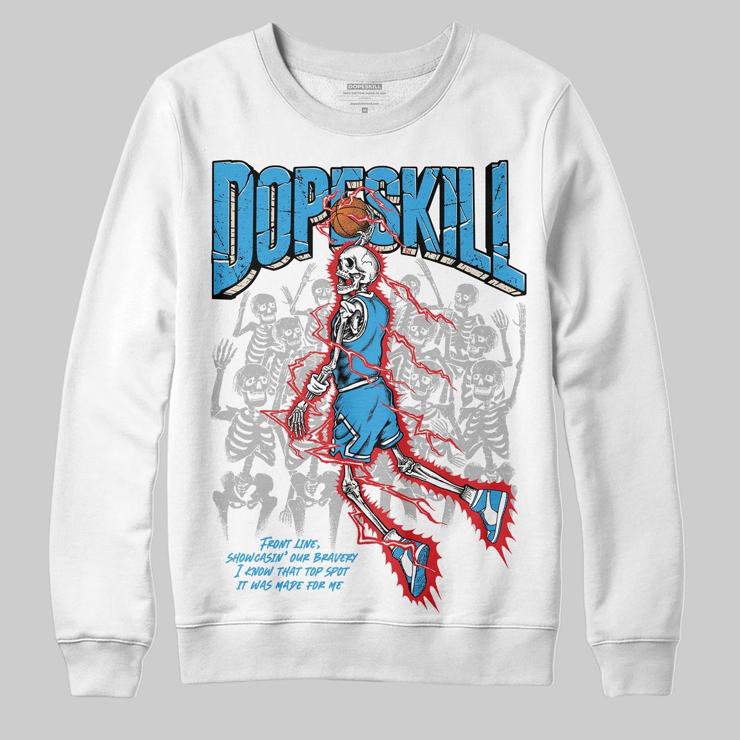 UNC Reimagined 1s DopeSkill Sweatshirt Thunder Dunk Graphic
