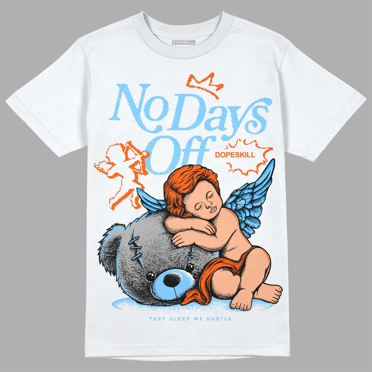 Dunk Low Futura University Blue DopeSkill T-Shirt New No Days Off Graphic