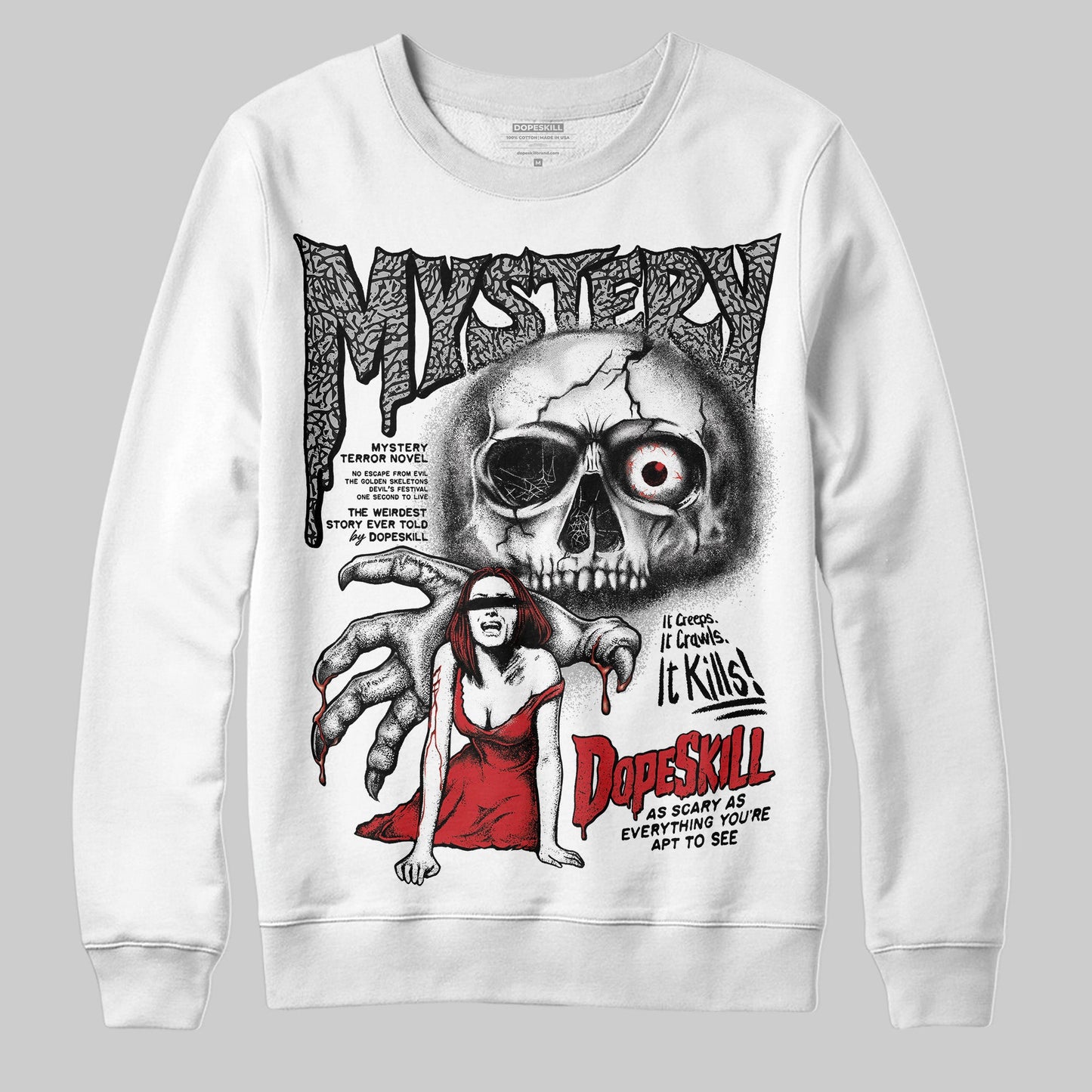 Black Cement 3s DopeSkill Sweatshirt Mystery Ghostly Grasp Graphic
