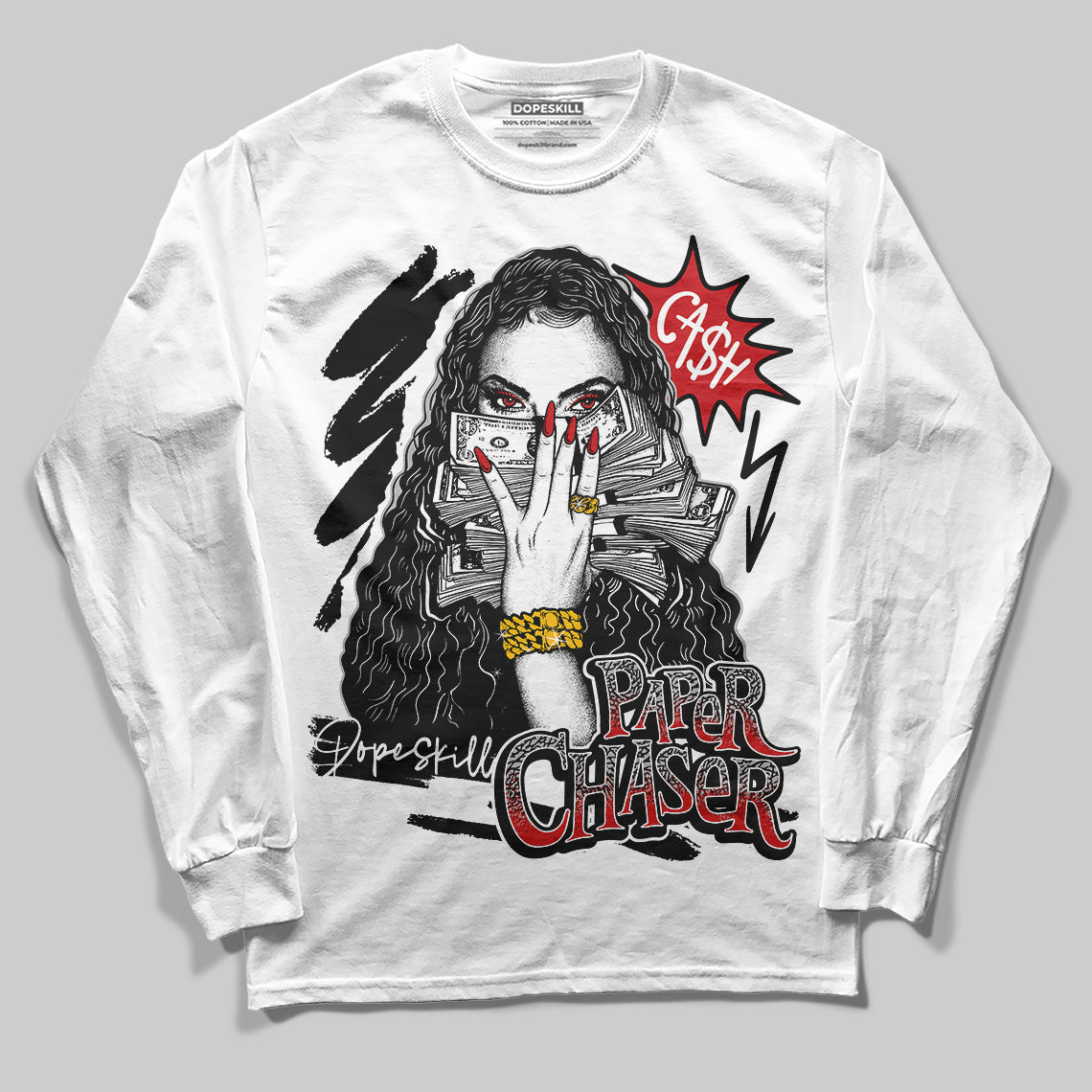 Black Cement 3s DopeSkill Long Sleeve T-Shirt NPC Graphic