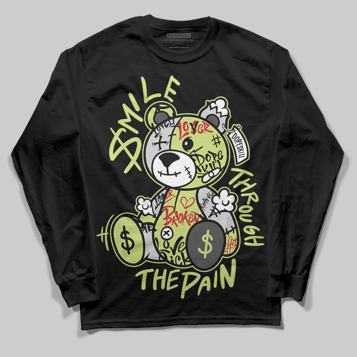 Light Lemon Twist 4s DopeSkill Long Sleeve T-Shirt Smile Through The Pain Graphic