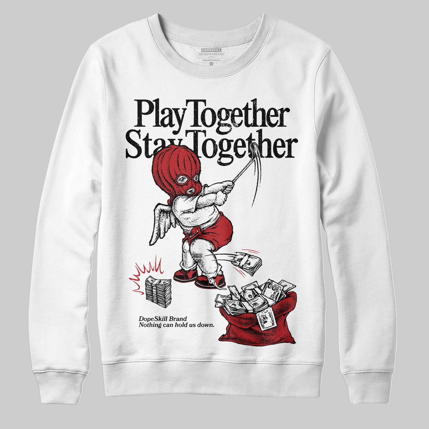 Flu Game 12s DopeSkill Sweatshirt Play together, Stay together Graphic