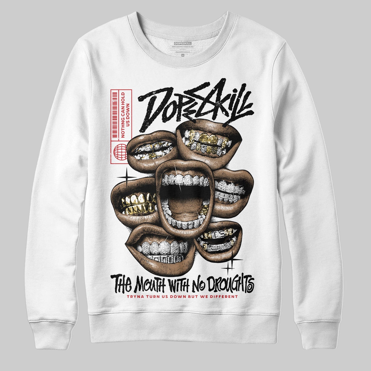 Black Cement 3s DopeSkill Sweatshirt The Mouth With No Droughts Graphic