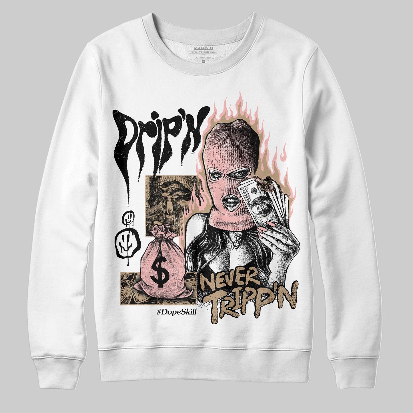AIR FORCE 1 LINEN DopeSkill Sweatshirt Drip'n Never Tripp'n Graphic