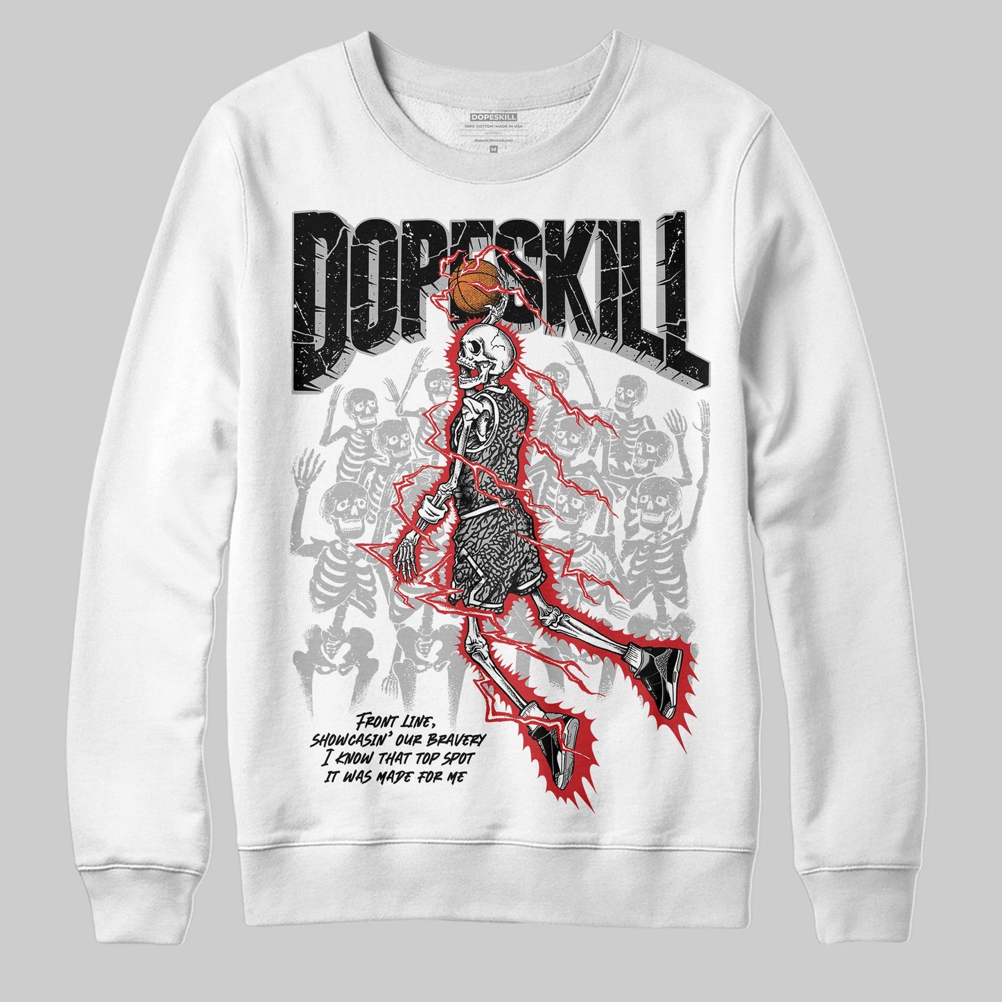 Black Cement 3s DopeSkill Sweatshirt Thunder Dunk Graphic