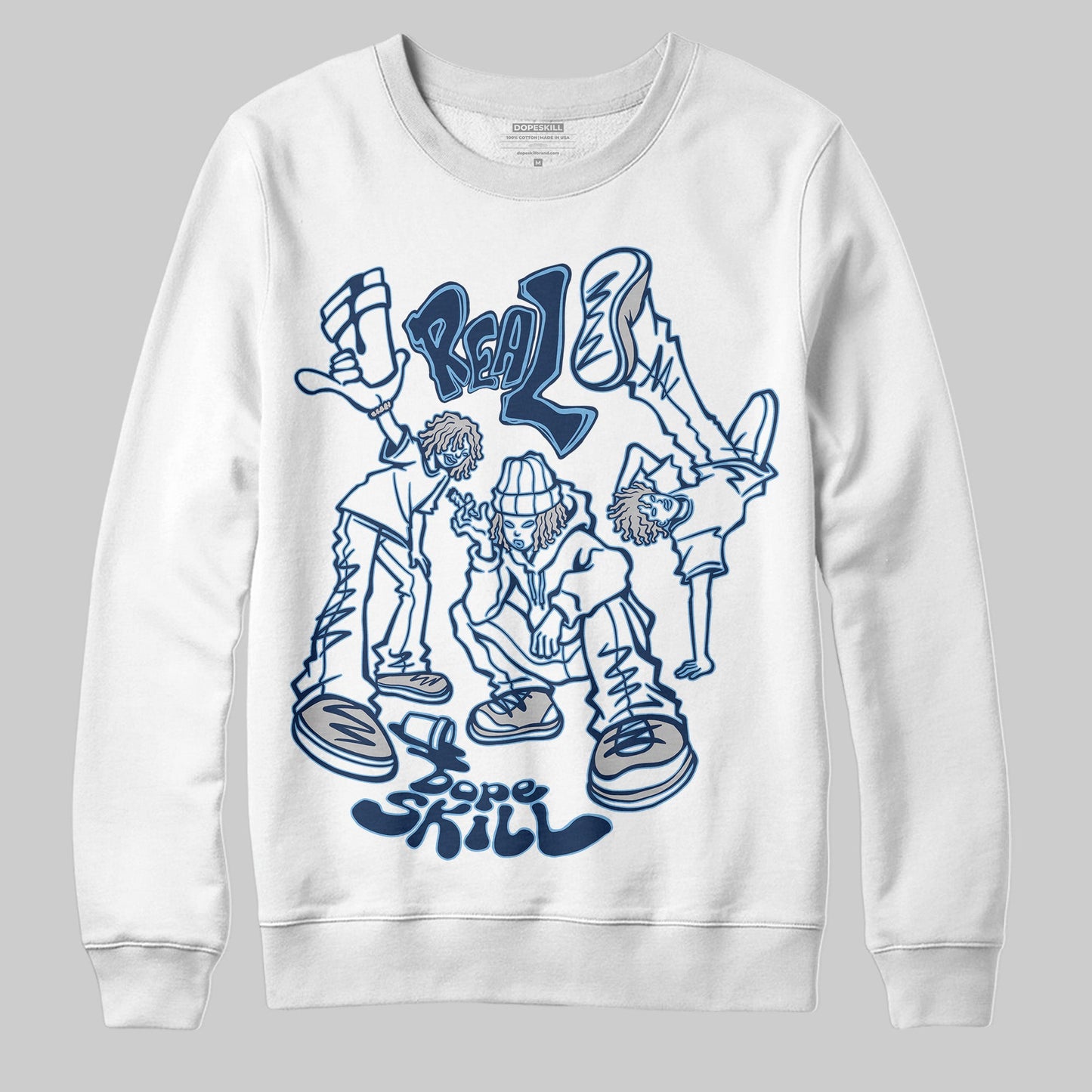 Summit White Navy 4s DopeSkill Sweatshirt Real Y2K Players Graphic