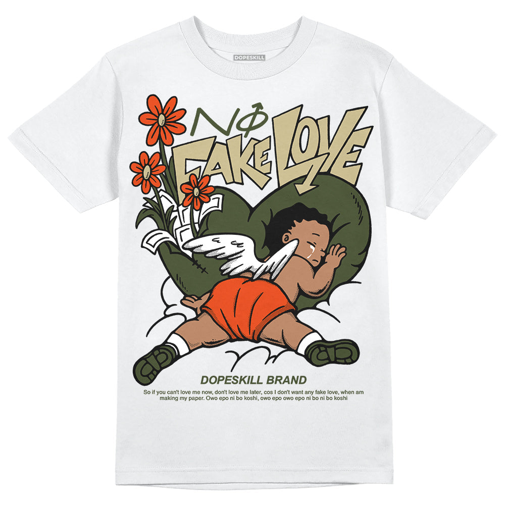 Olive Collection DopeSkill T-Shirt No Fake Love Graphic