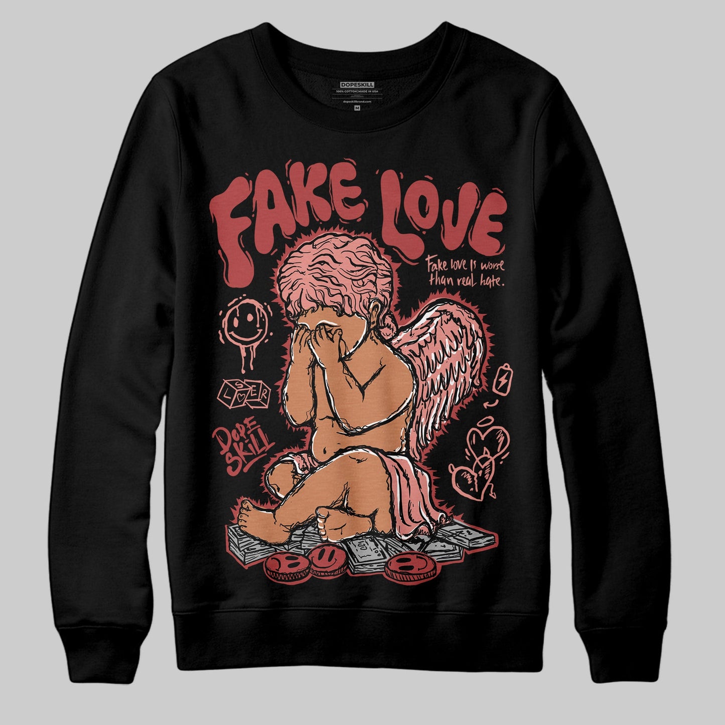 Dune Red 13s DopeSkill Sweatshirt False Love Graphic