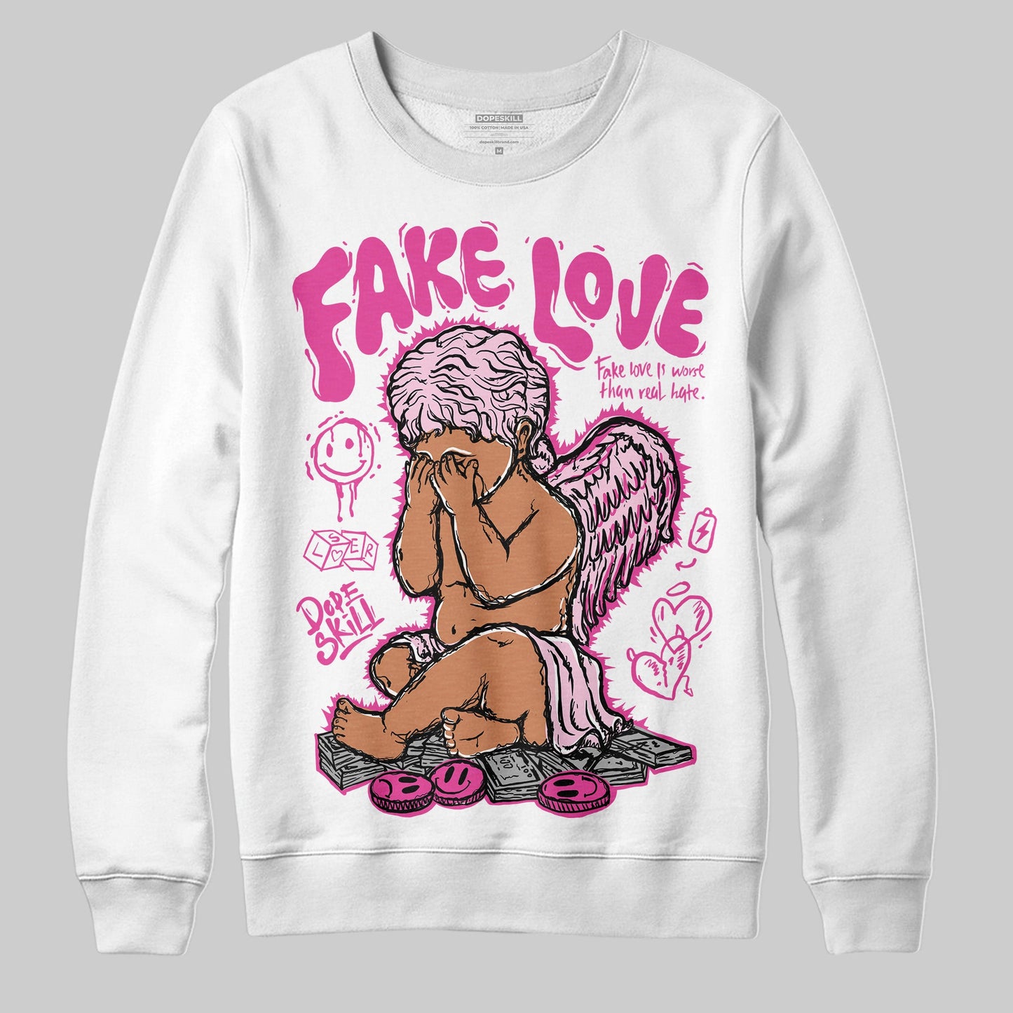 Triple Pink Dunk DopeSkill Sweatshirt False Love Graphic