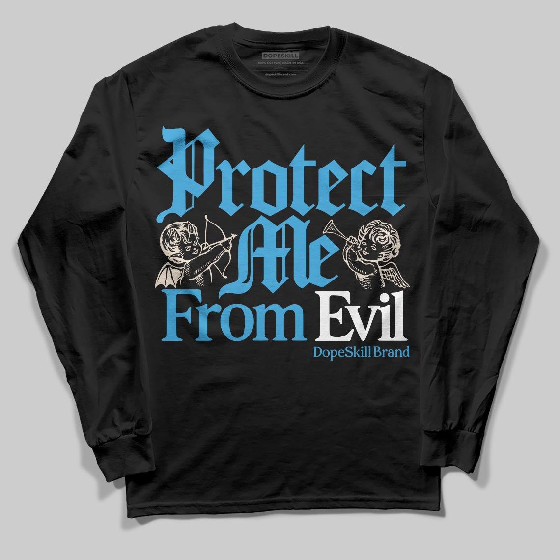 UNC Reimagined 1s DopeSkill Long Sleeve T-Shirt Protect Me From Evil Graphic