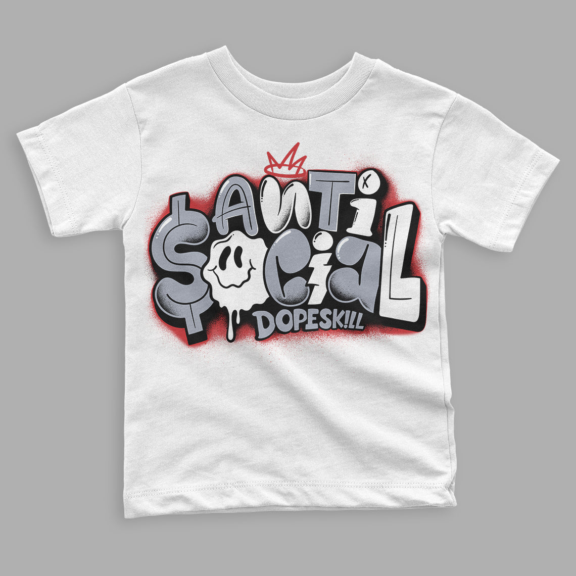 Bred Reimagined 4s DopeSkill Toddler Kids T-shirt Anti Social Graphic