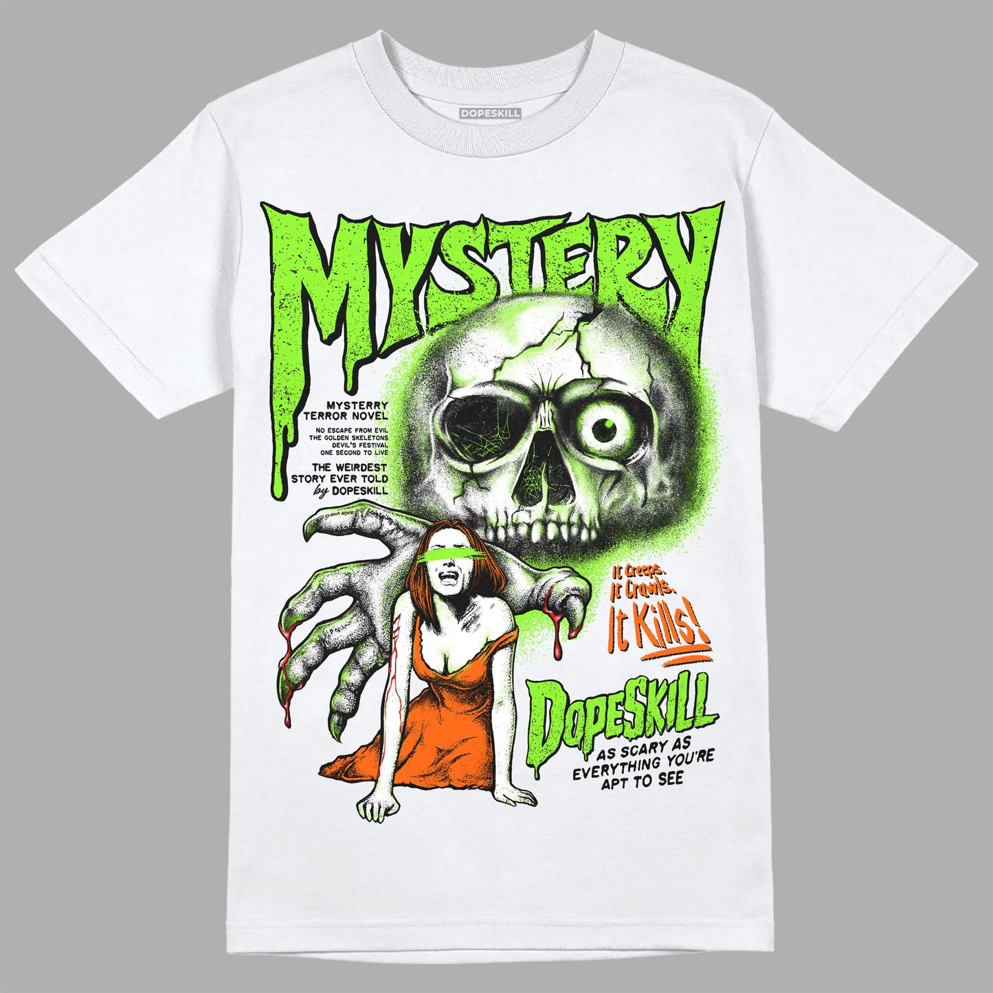 Neon Green Collection DopeSkill T-Shirt Mystery Ghostly Grasp Graphic