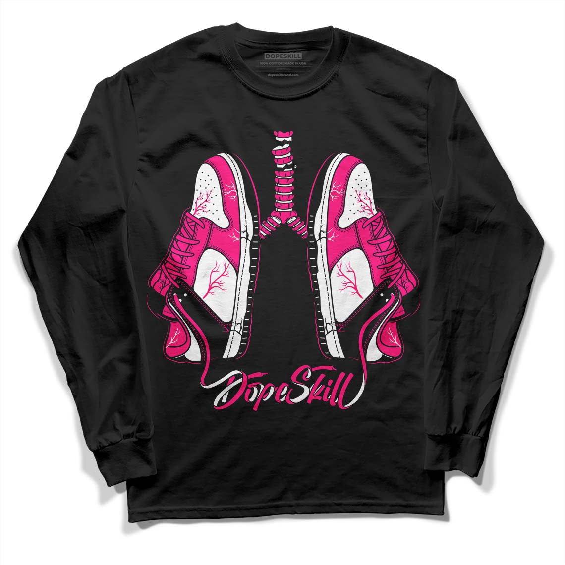 Fierce Pink 1s DopeSkill Long Sleeve T-Shirt Breathe Graphic