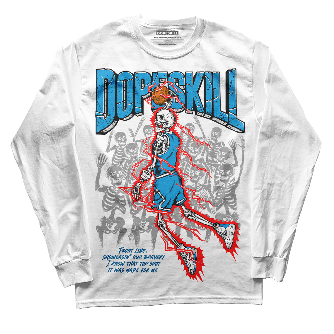Military Blue 4s DopeSkill Long Sleeve T-Shirt Thunder Dunk Graphic