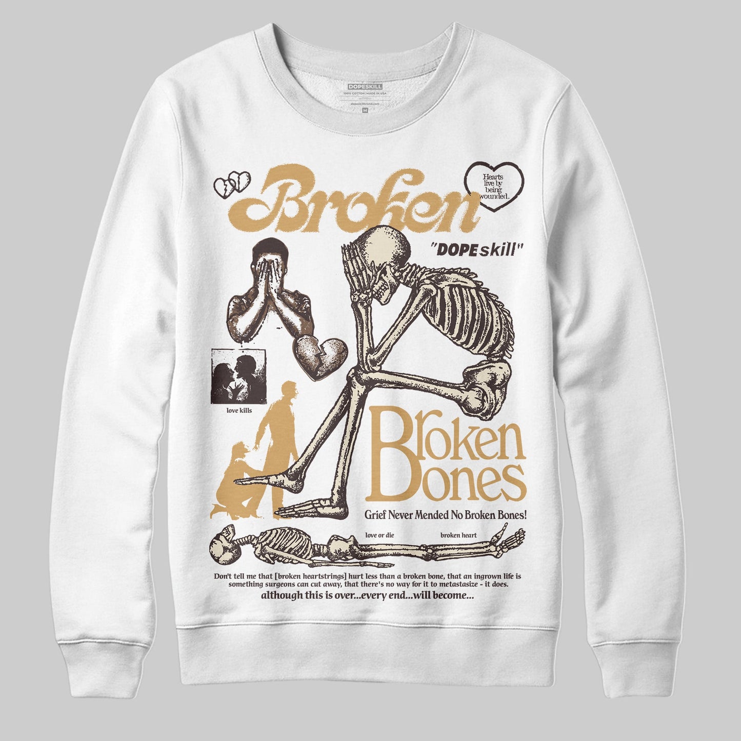 Earth 5s DopeSkill Sweatshirt Broken Bones Graphic