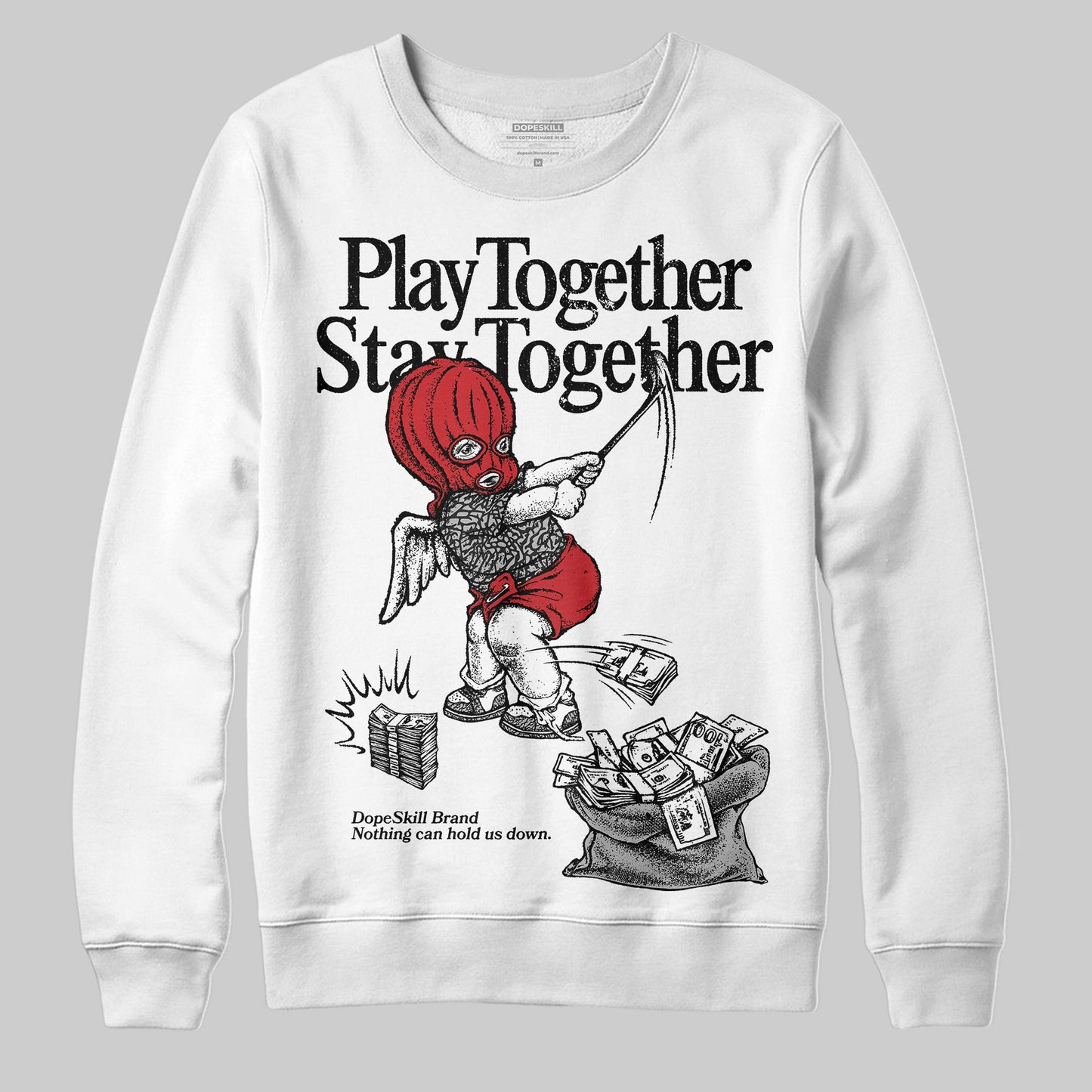 Black Cement 3s DopeSkill Sweatshirt Play together, Stay together Graphic