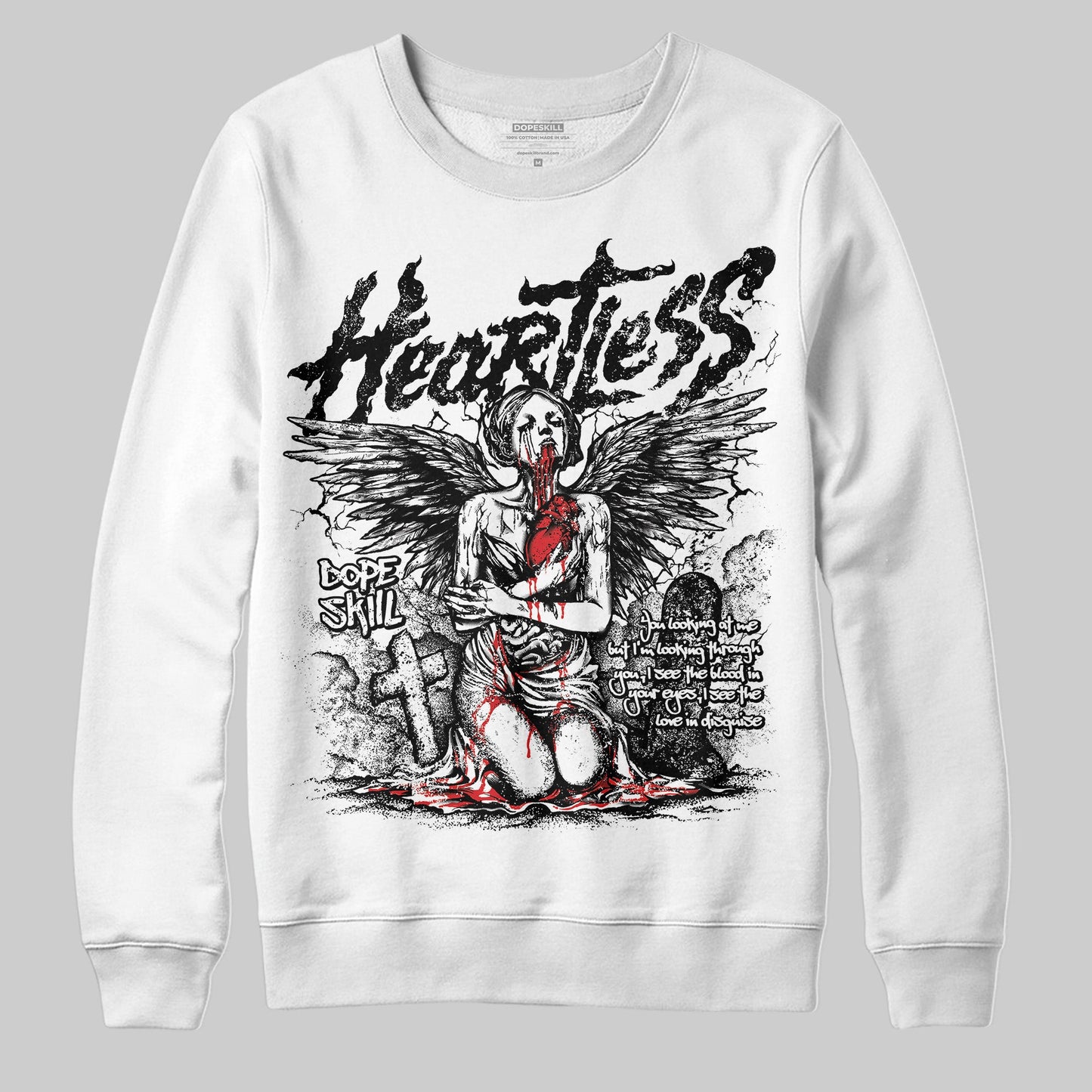 Dunk Panda White Black DopeSkill Sweatshirt Heartless Graphic
