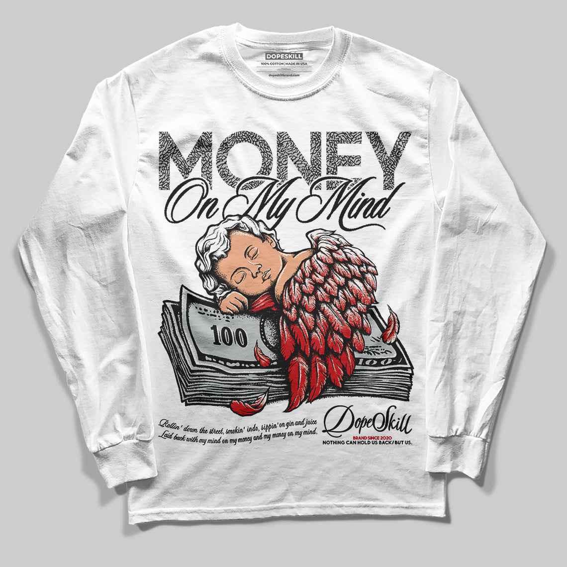 Black Cement 3s DopeSkill Long Sleeve T-Shirt MOMM Graphic