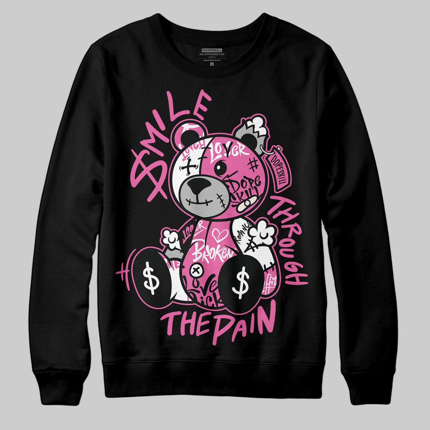 Kayano 14 Cream Sweet Pink DopeSkill Sweatshirt Smile Through The Pain Graphic