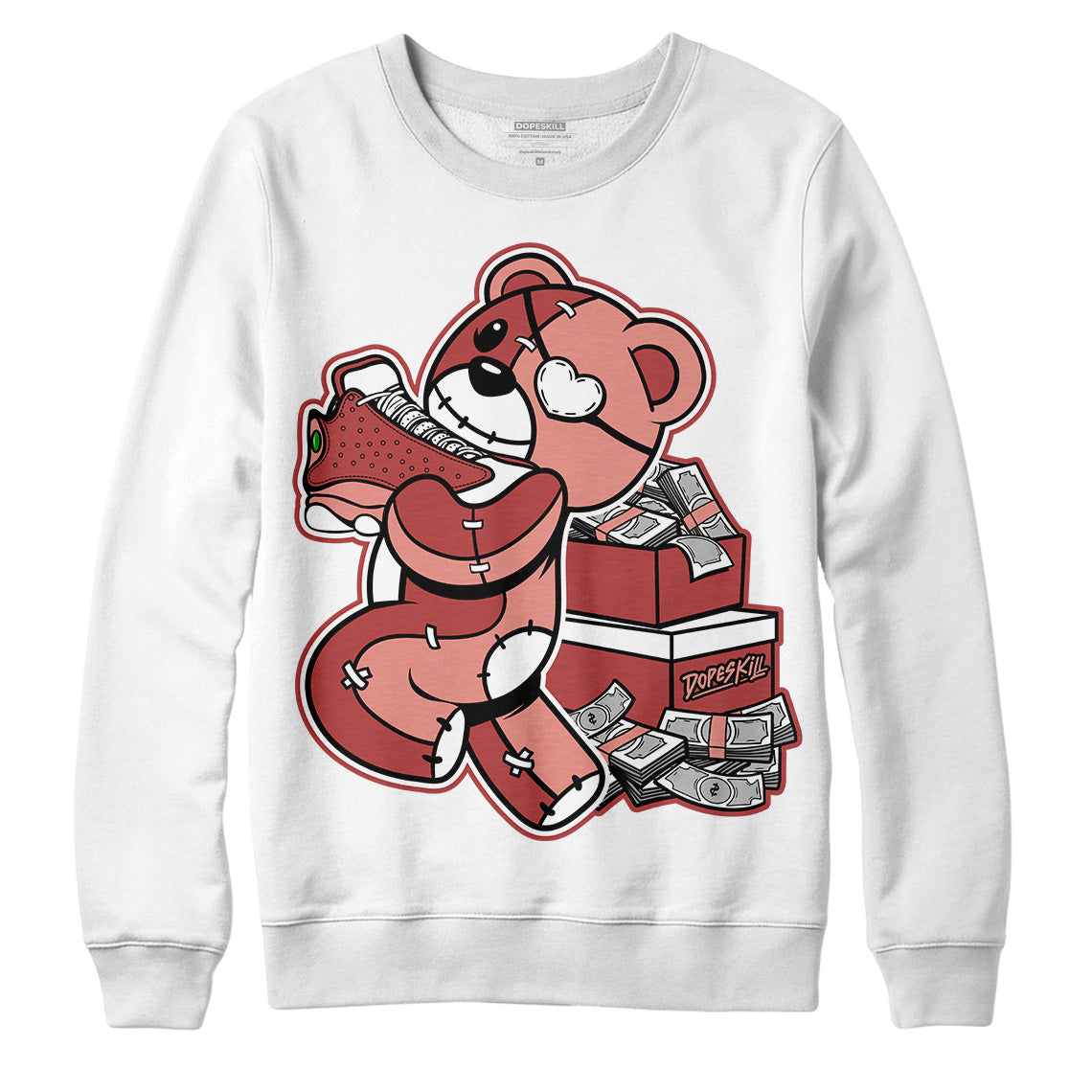Dune Red 13s DopeSkill Sweatshirt Bear Steals Sneaker Graphic