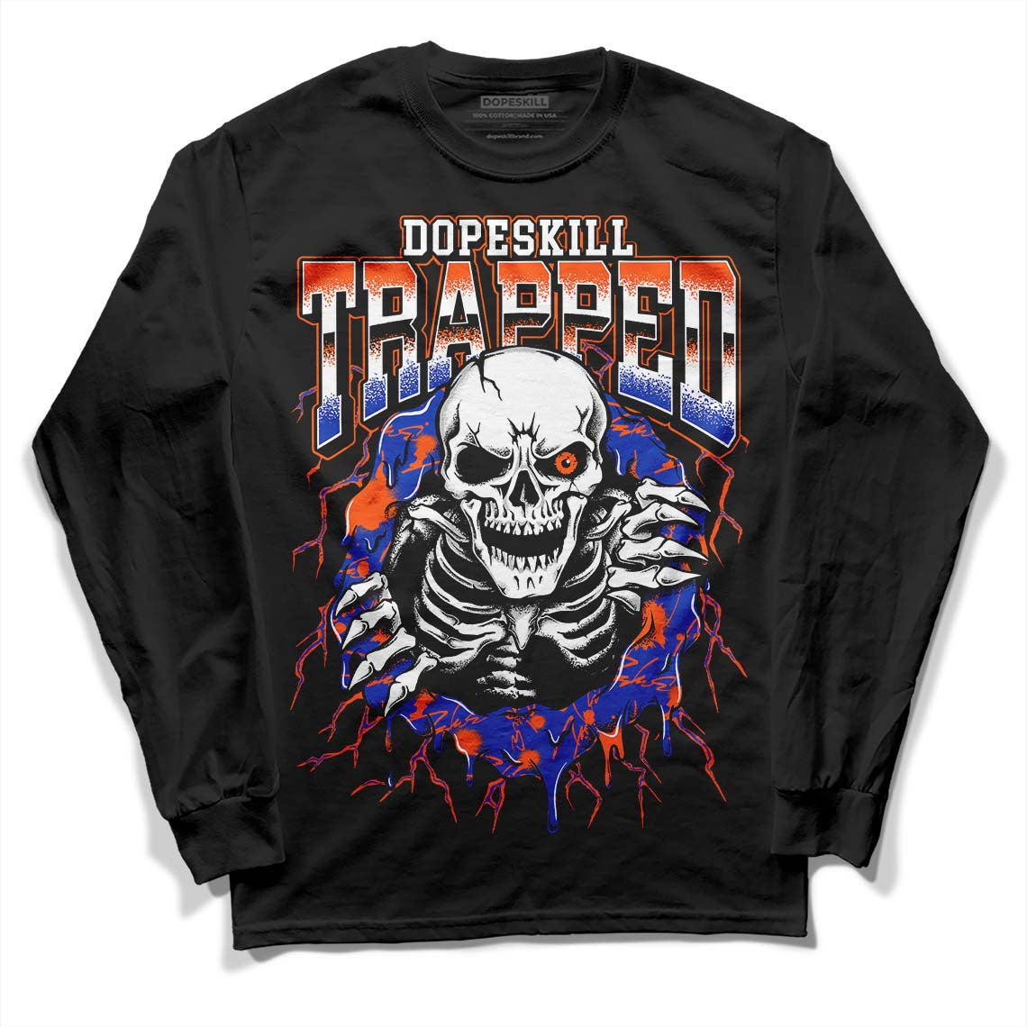 Dunk Low Futura Orange Blaze DopeSkill Long Sleeve T-Shirt Trapped Halloween Graphic