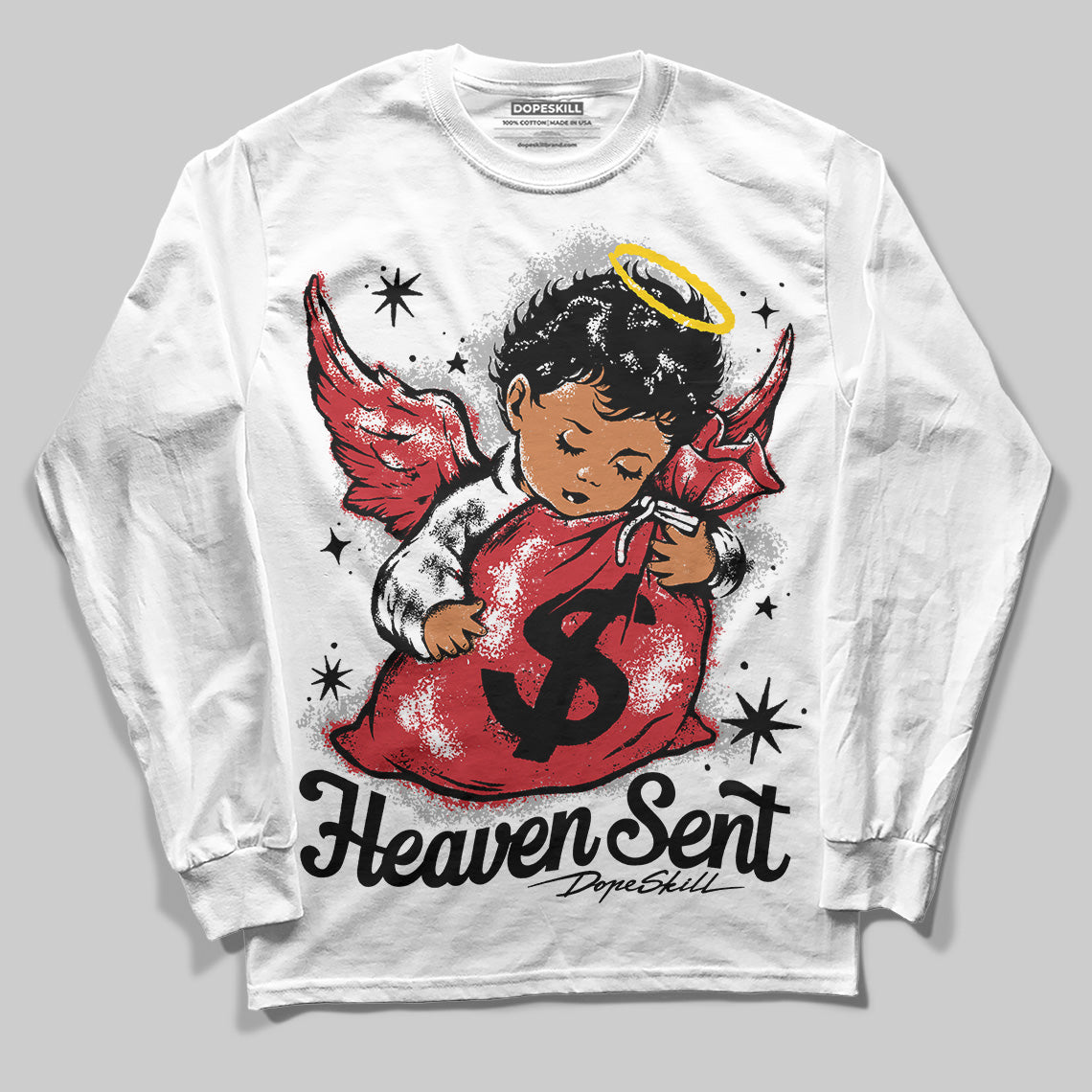 Bred 11s DopeSkill Long Sleeve T-Shirt Heaven Sent Graphic