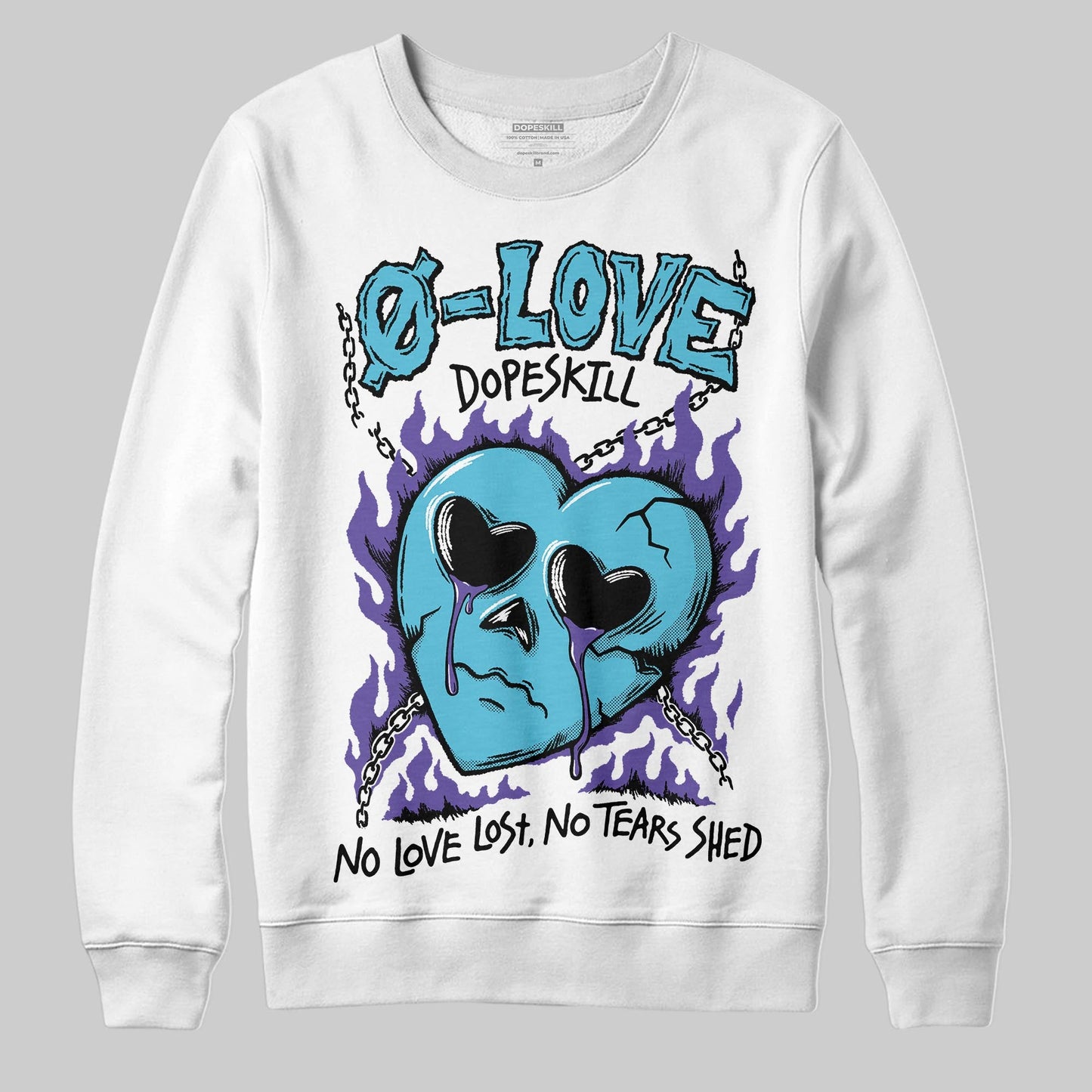 Aqua 8s DopeSkill Sweatshirt Crying Heart Graphic