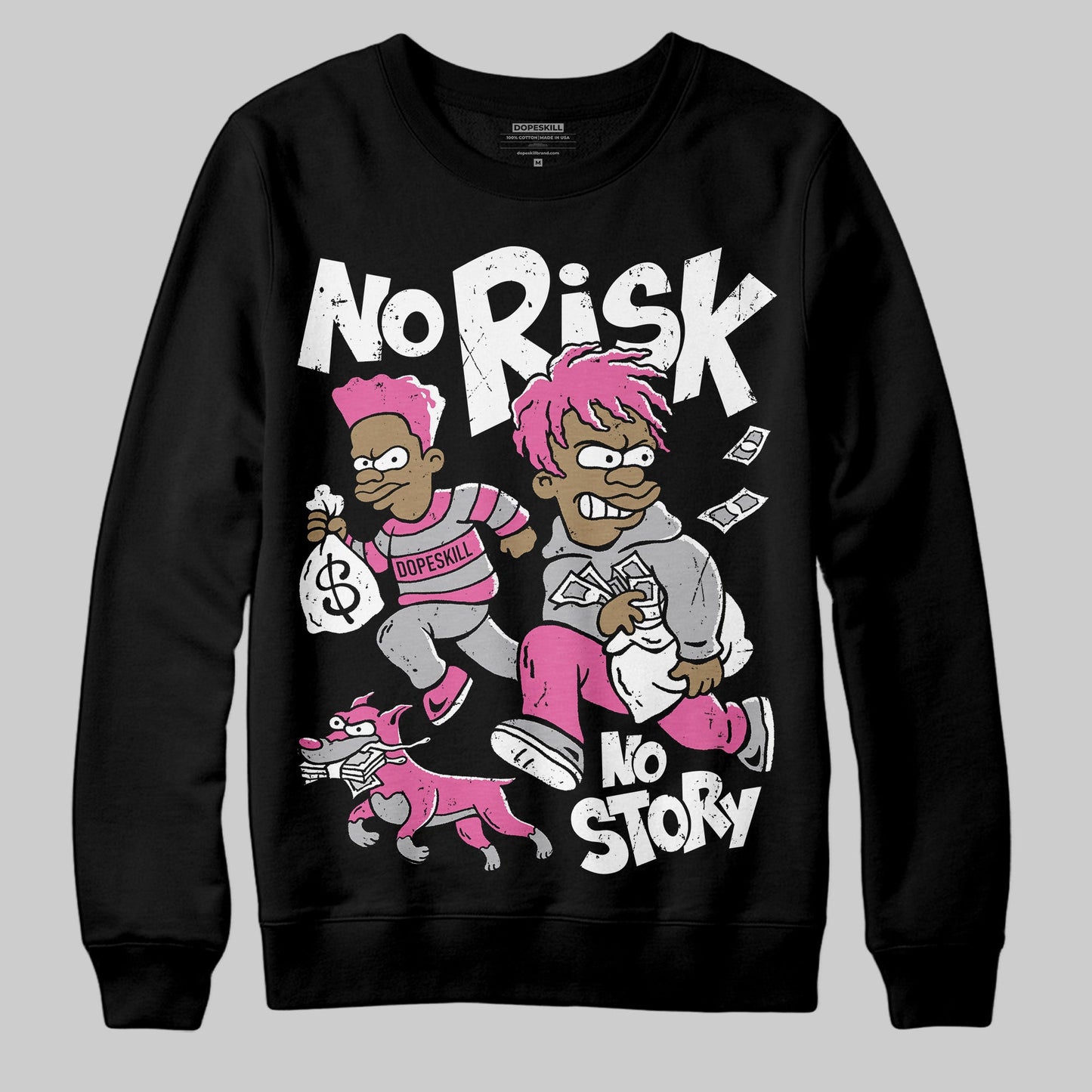 Kayano 14 Cream Sweet Pink DopeSkill Sweatshirt No Risk No Story Graphic