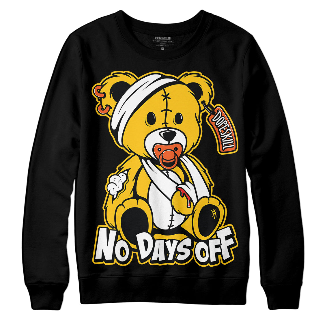 Yellow Collection DopeSkill Sweatshirt Hurt Bear Graphic