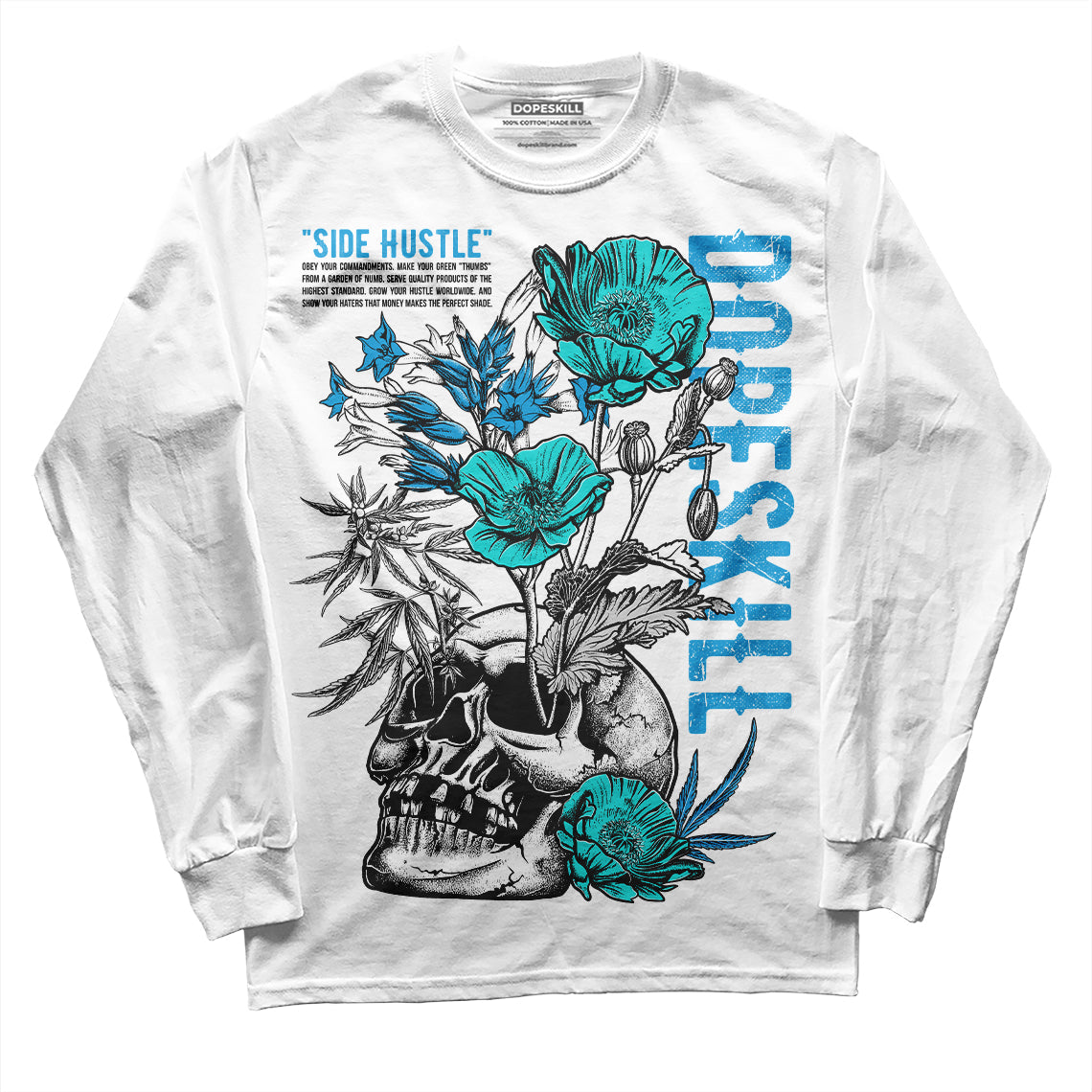 Military Blue 4s DopeSkill Long Sleeve T-Shirt Side Hustle Graphic
