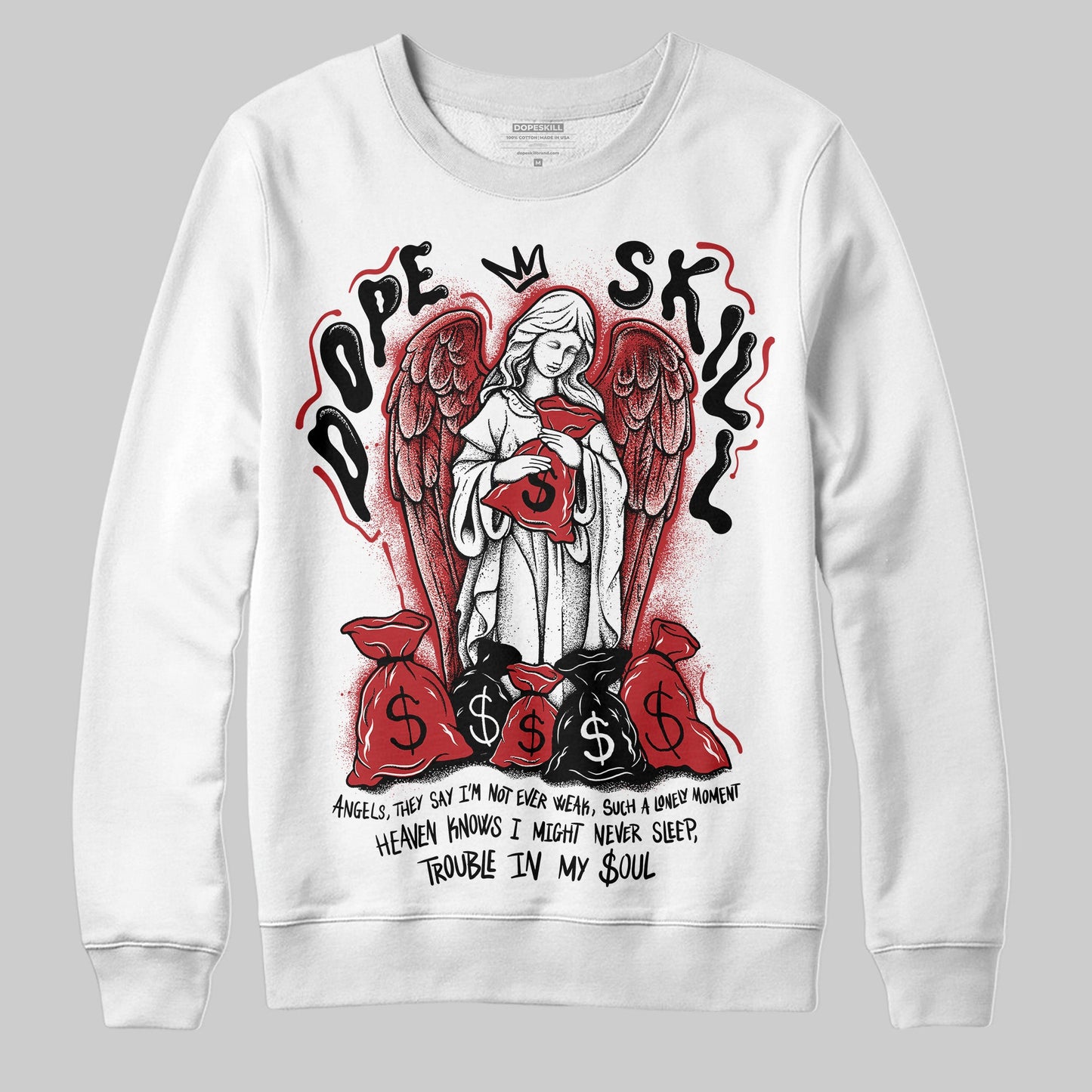 Flu Game 12s DopeSkill Sweatshirt Angels Graphic