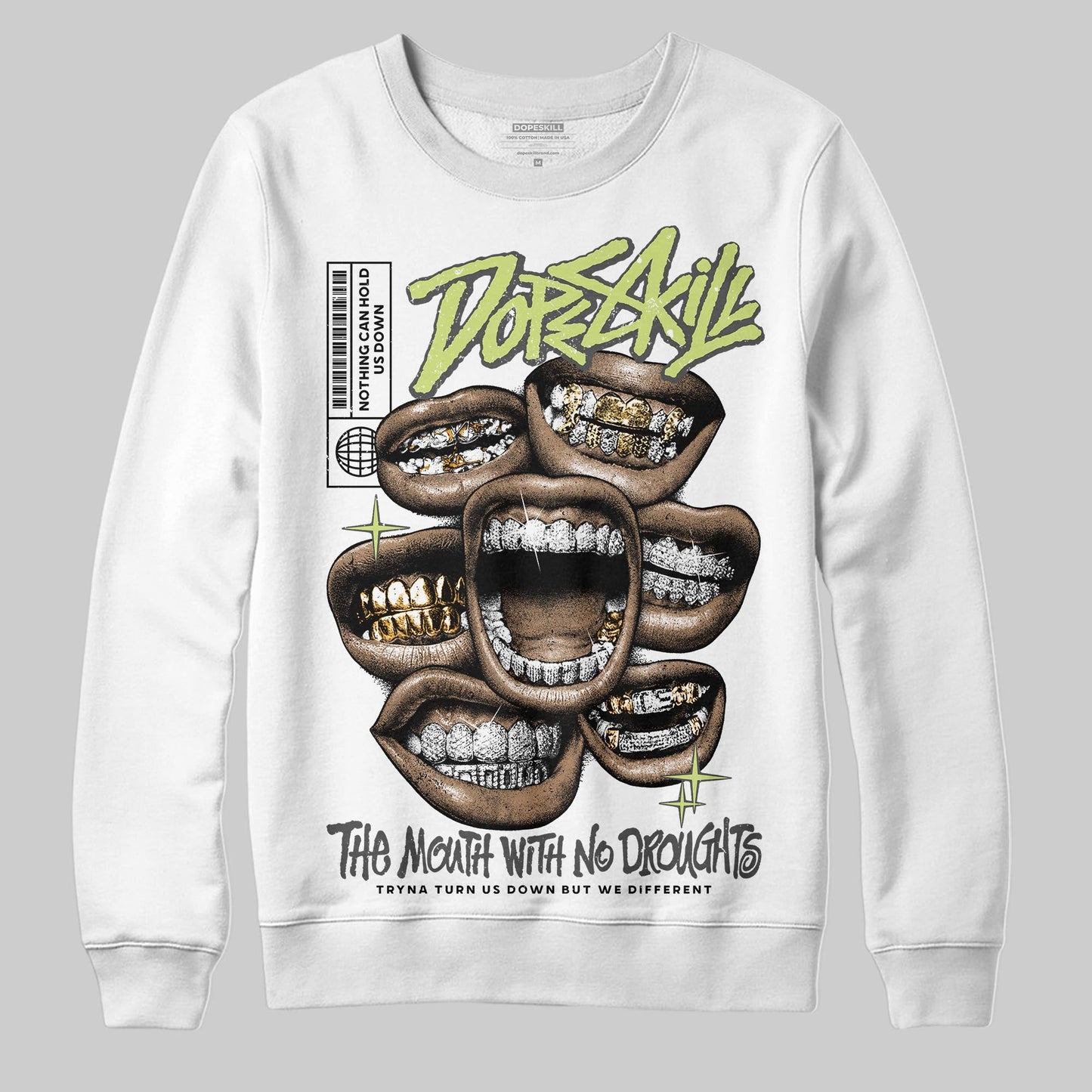 Light Lemon Twist 4s DopeSkill Sweatshirt The Mouth With No Droughts Graphic