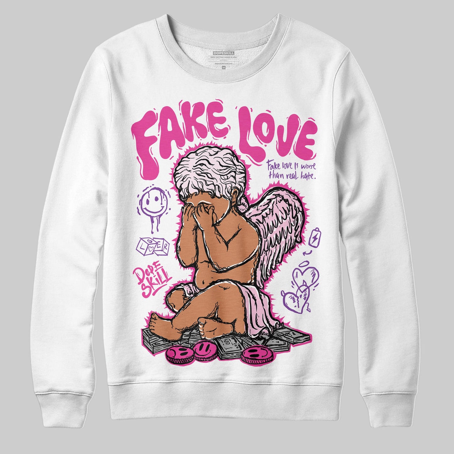 Pink Collection DopeSkill Sweatshirt False Love Graphic