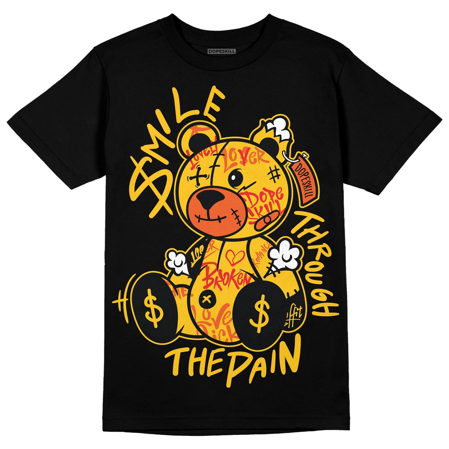 Yellow Collection DopeSkill T-Shirt Smile Through The Pain Graphic