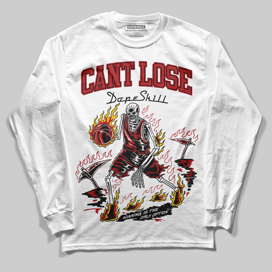Flu Game 12s DopeSkill Long Sleeve T-Shirt Cant Lose Graphic
