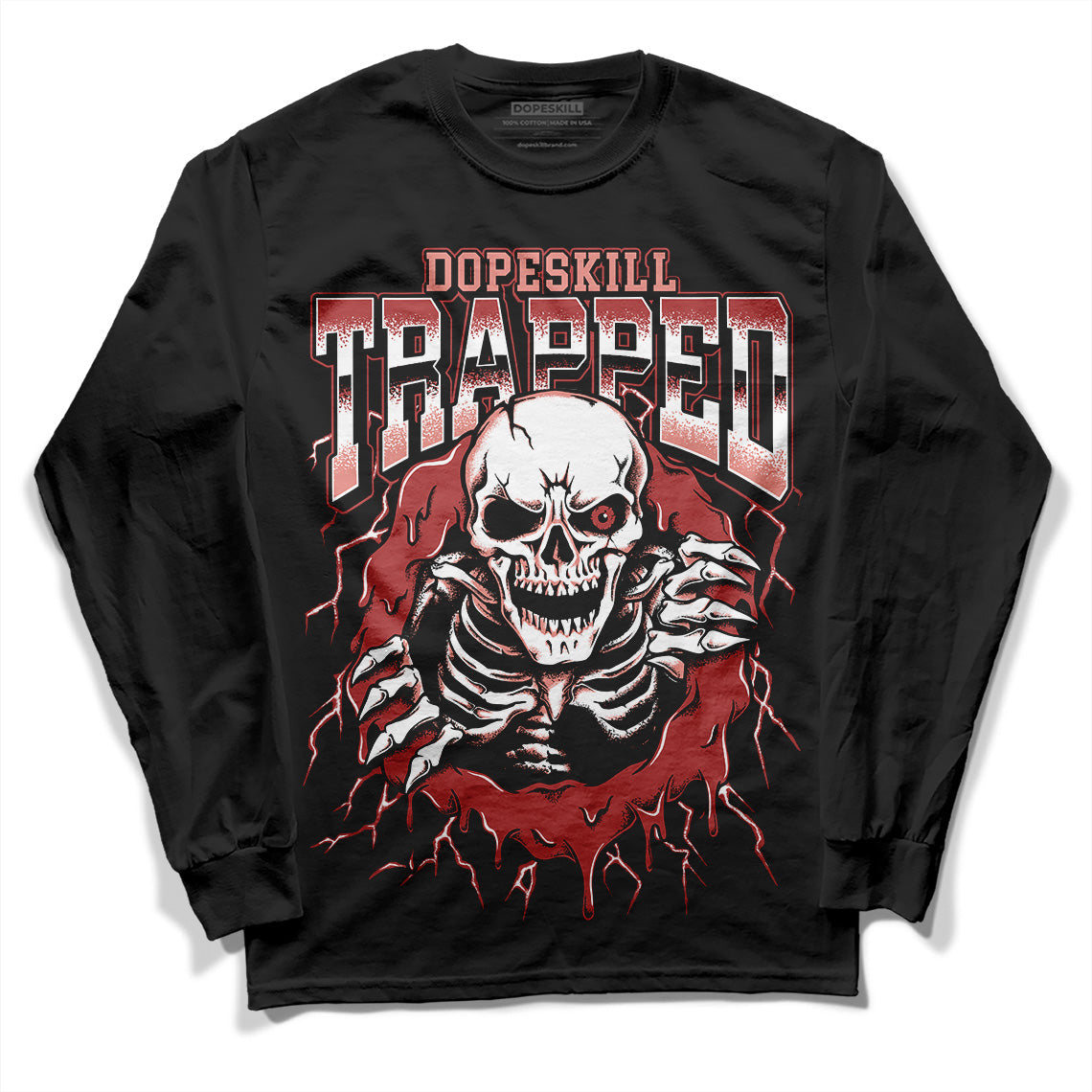 Dune Red 13s DopeSkill Long Sleeve T-Shirt Trapped Halloween Graphic