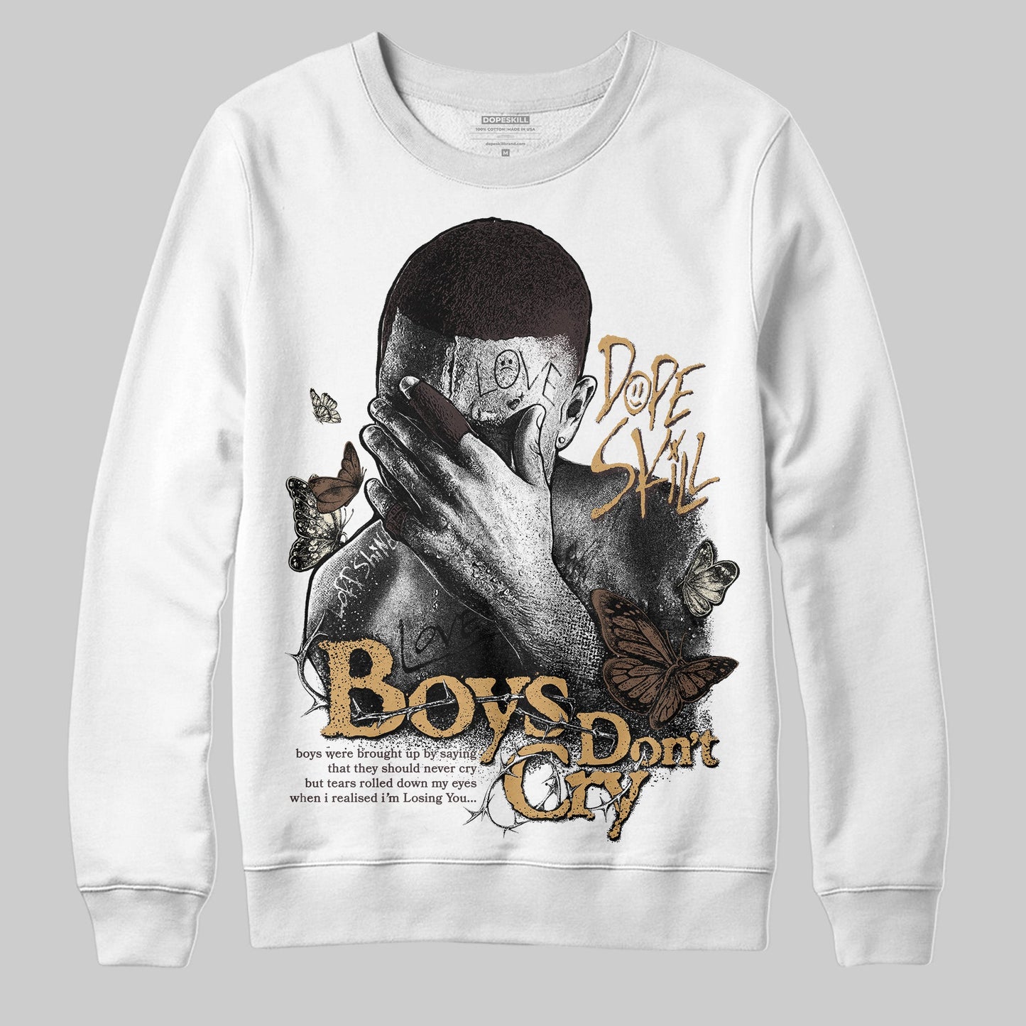 Earth 5s DopeSkill Sweatshirt Boys Don't Cry Graphic