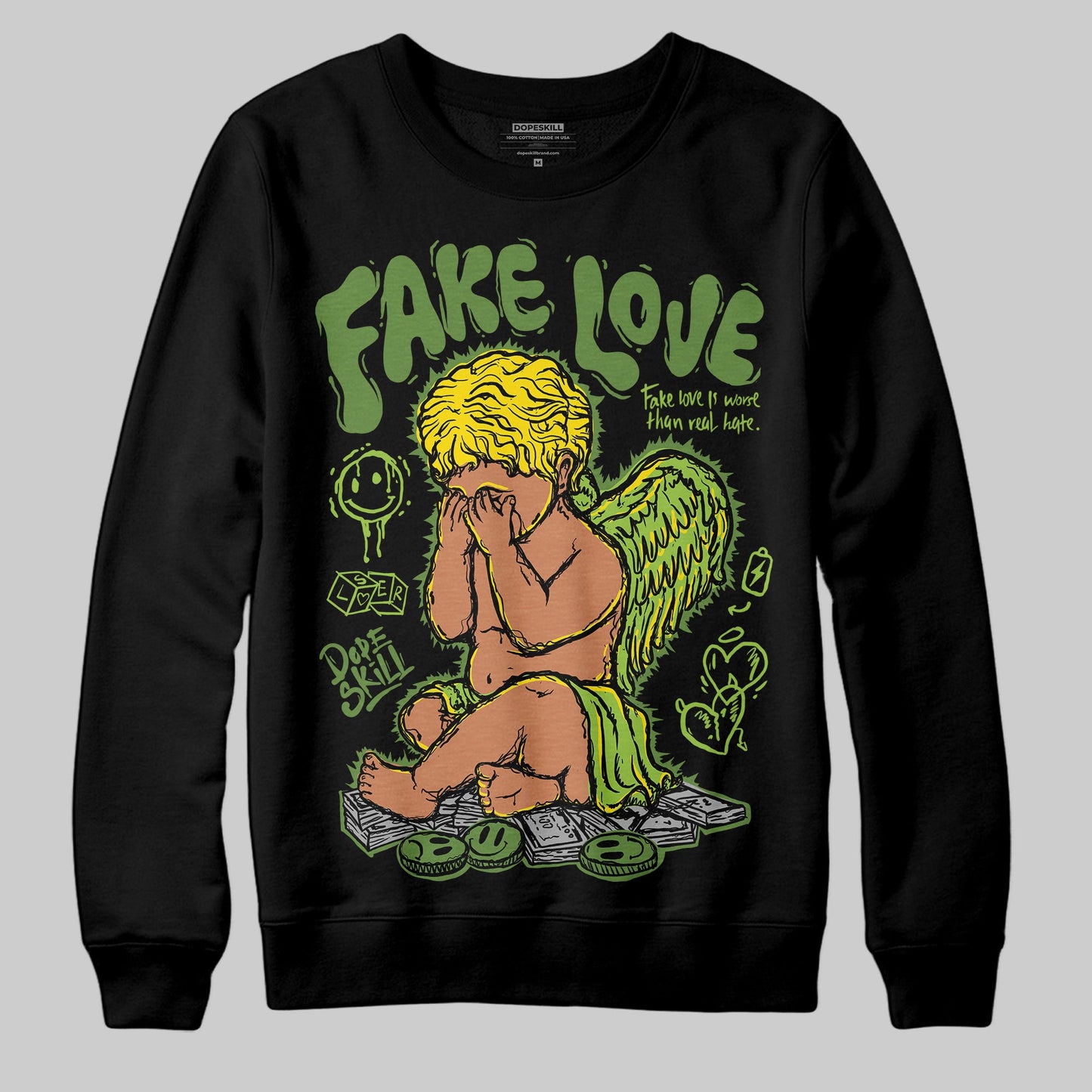 Dunk 'Chlorophyll' DopeSkill Sweatshirt False Love Graphic