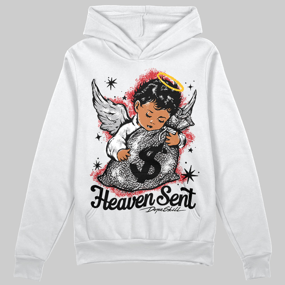 Black Cement 3s DopeSkill Hoodie Sweatshirt Heaven Sent Graphic