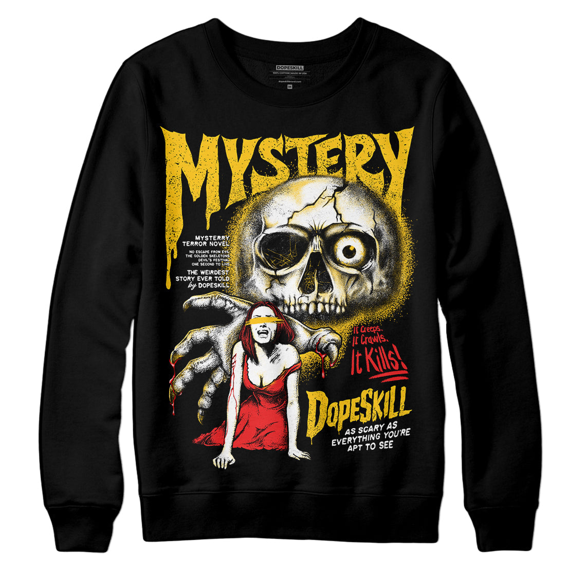 Yellow Collection DopeSkill Sweatshirt Mystery Ghostly Grasp Graphic