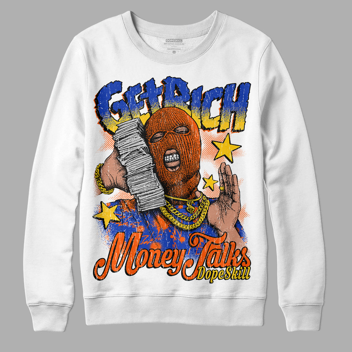 Dunk Low Futura Orange Blaze DopeSkill Sweatshirt Get Rich Graphic