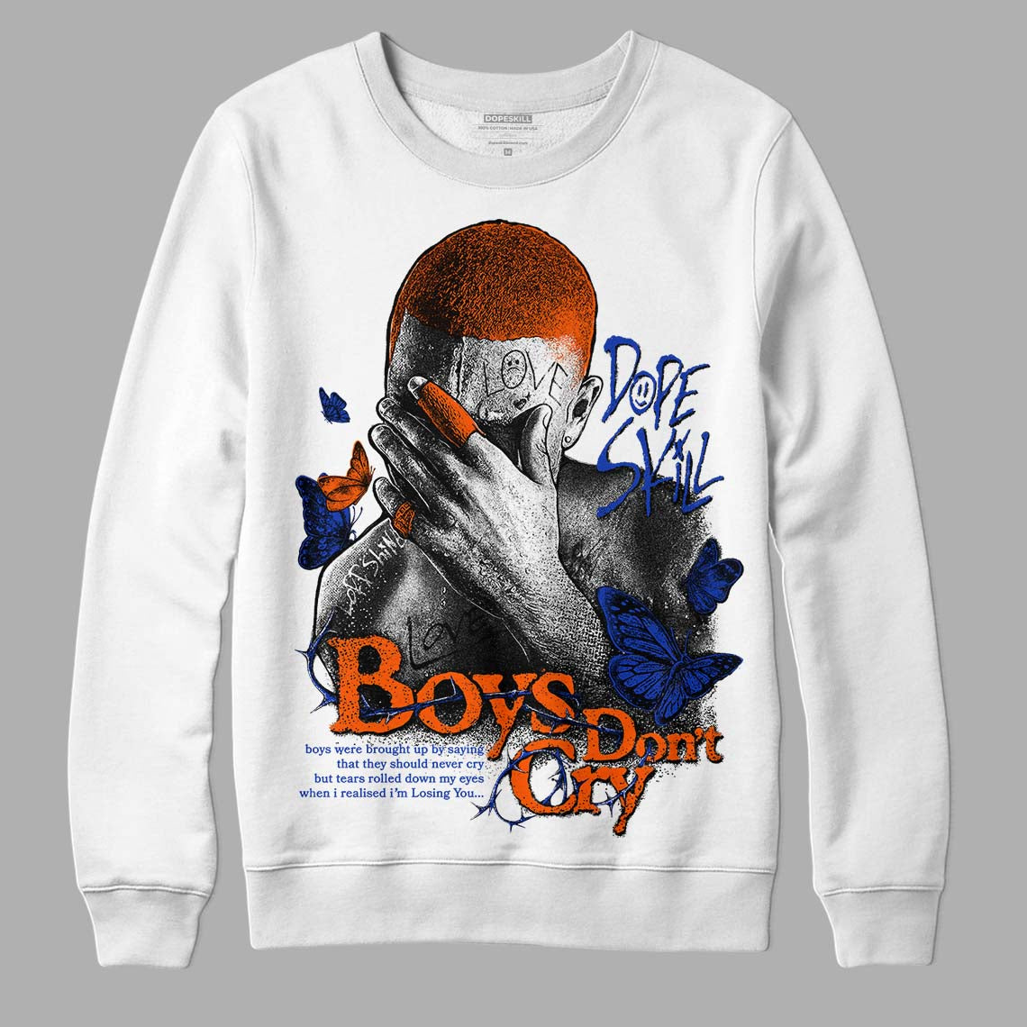 Dunk Low Futura Orange Blaze DopeSkill Sweatshirt Boys Don't Cry Graphic