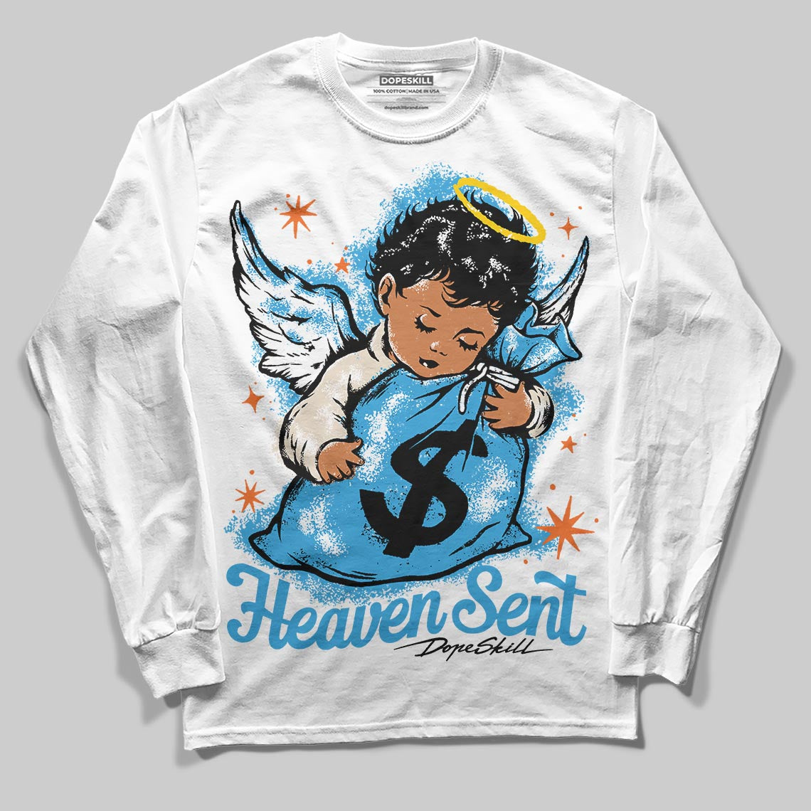 UNC Reimagined 1s DopeSkill Long Sleeve T-Shirt Heaven Sent Graphic