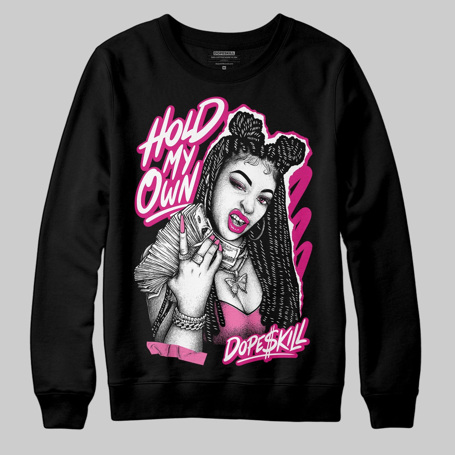 Rick RO Pink Leather Sneakers DopeSkill Sweatshirt New H.M.O Graphic