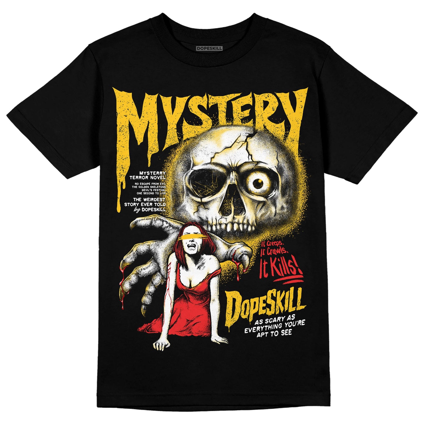 Yellow Collection DopeSkill T-Shirt Mystery Ghostly Grasp Graphic