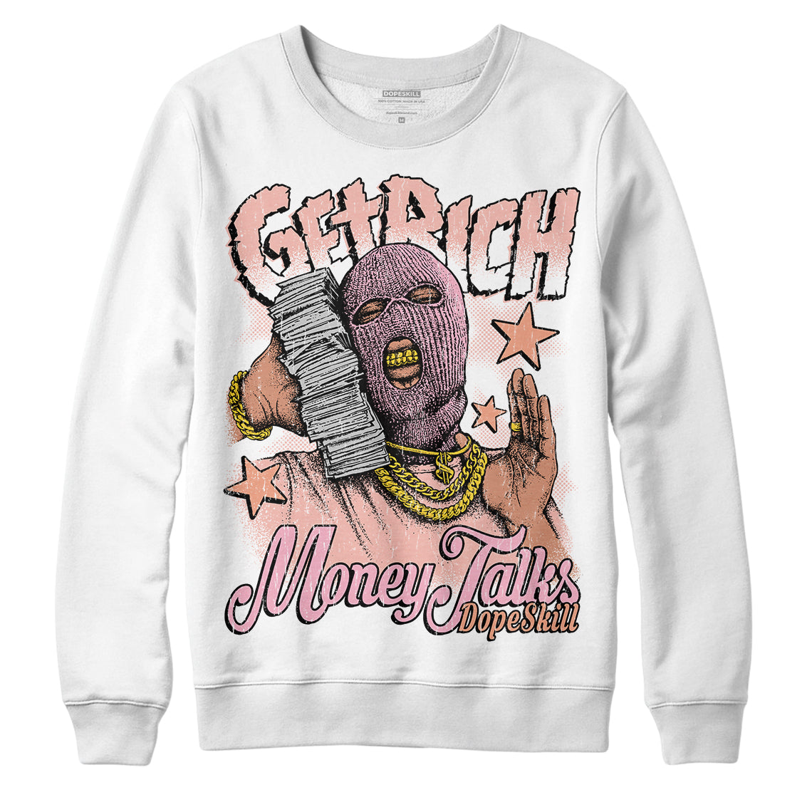 Legend Pink 11s DopeSkill Sweatshirt Get Rich Graphic