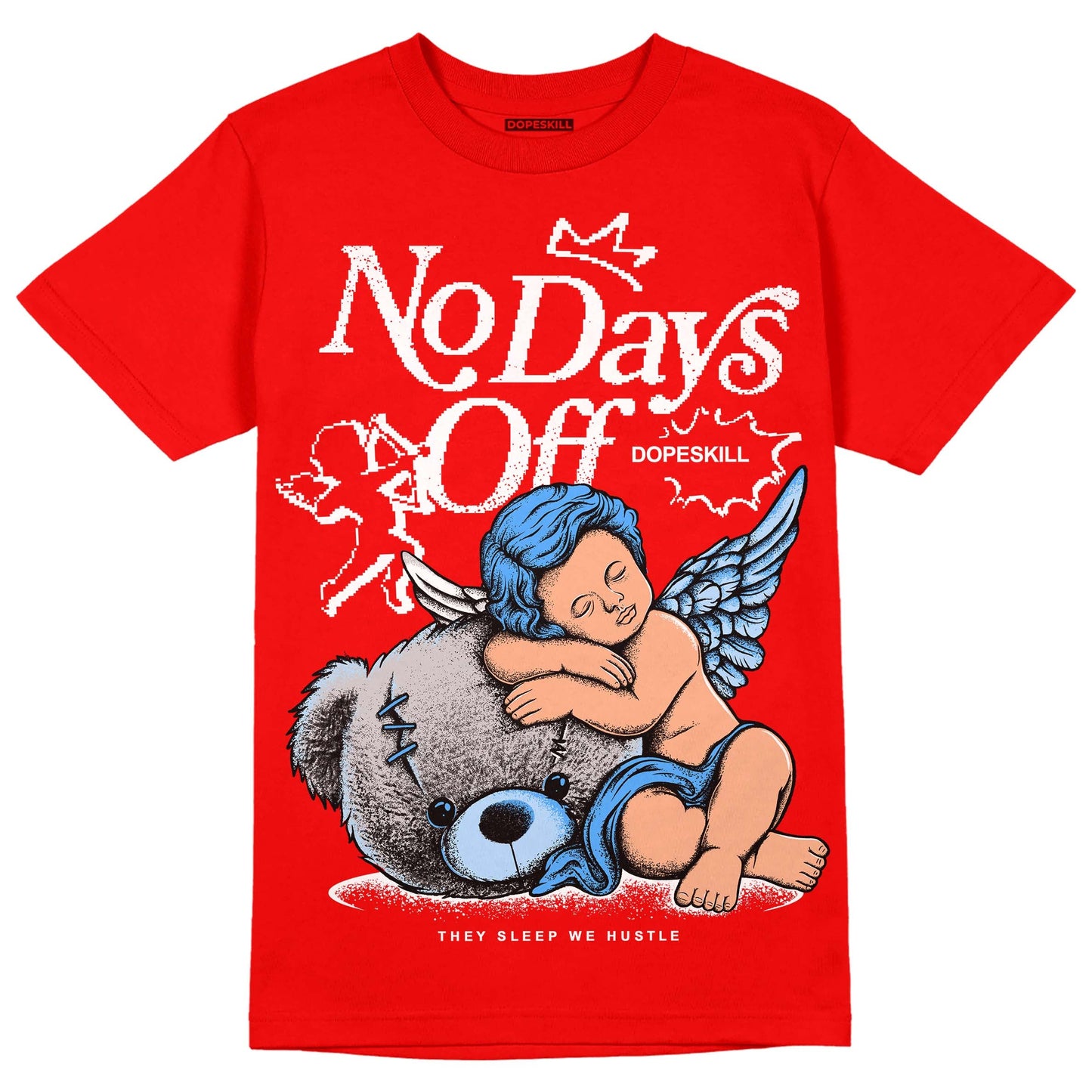 Cherry 11s DopeSkill Varsity Red T-shirt New No Days Off Graphic