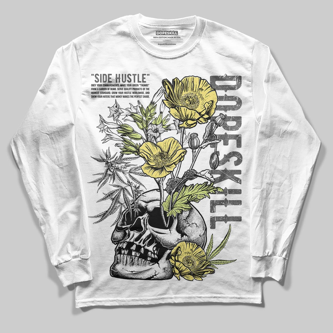 Light Lemon Twist 4s DopeSkill Long Sleeve T-Shirt Side Hustle Graphic