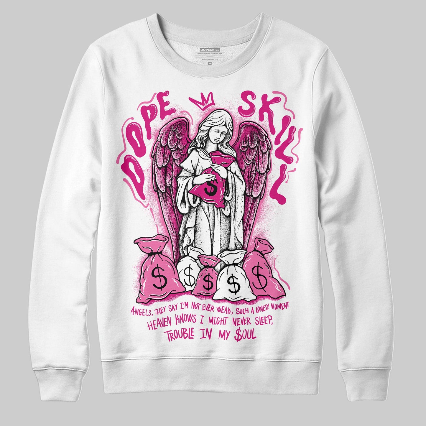 Rick RO Pink Leather Sneakers DopeSkill Sweatshirt Angels Graphic