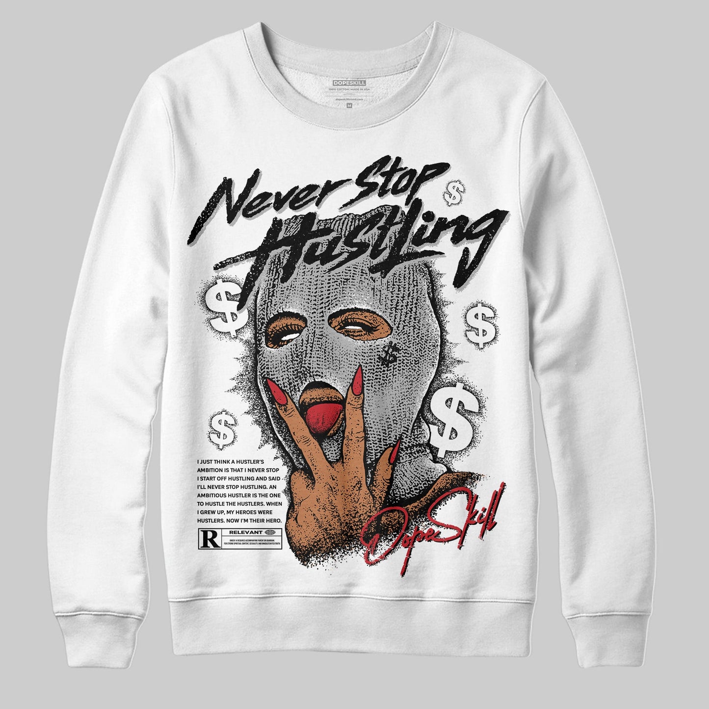 Bred Velvet 11s DopeSkill Sweatshirt Never Stop Hustling Graphic